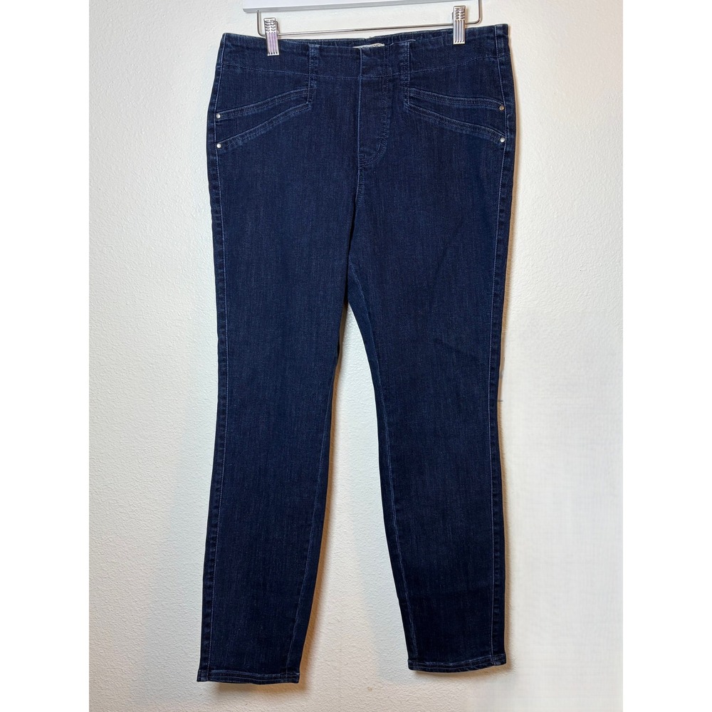 NIC+ZOE Womens 12 Atlas Dark Wash Slim Wonderstretch Jeans Back Seam Denim Comfy